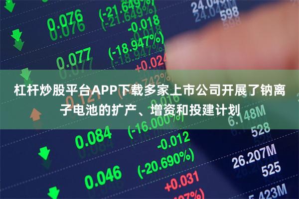 杠杆炒股平台APP下载多家上市公司开展了钠离子电池的扩产、增资和投建计划